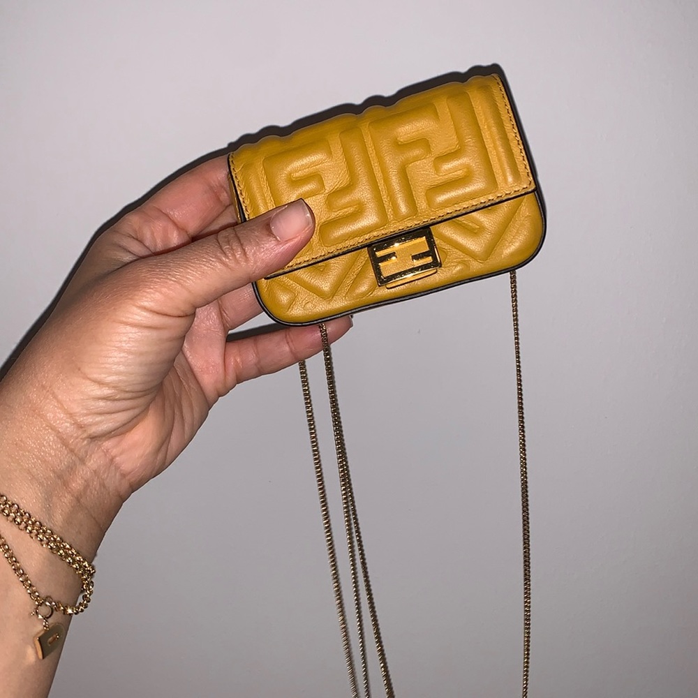Fendi Nano Baguette Charm (Yellow)
